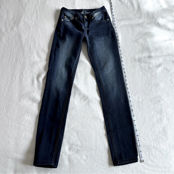 YMI Faded Semi-Stretch Dark-wash Skinny Jeans. Junior’s Size 0. Cotton/Spandex - Picture 2 of 7